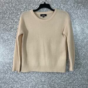 Lulus Women's Light Tan Casual Minimalist Acrylic Sweater - Size XS - Round Neck